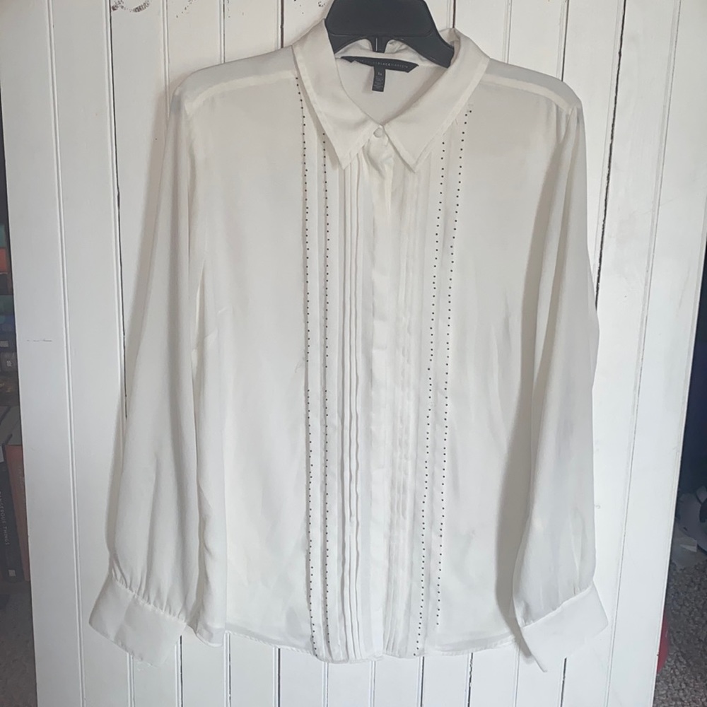 White House Black Market Blouse White Size 14
